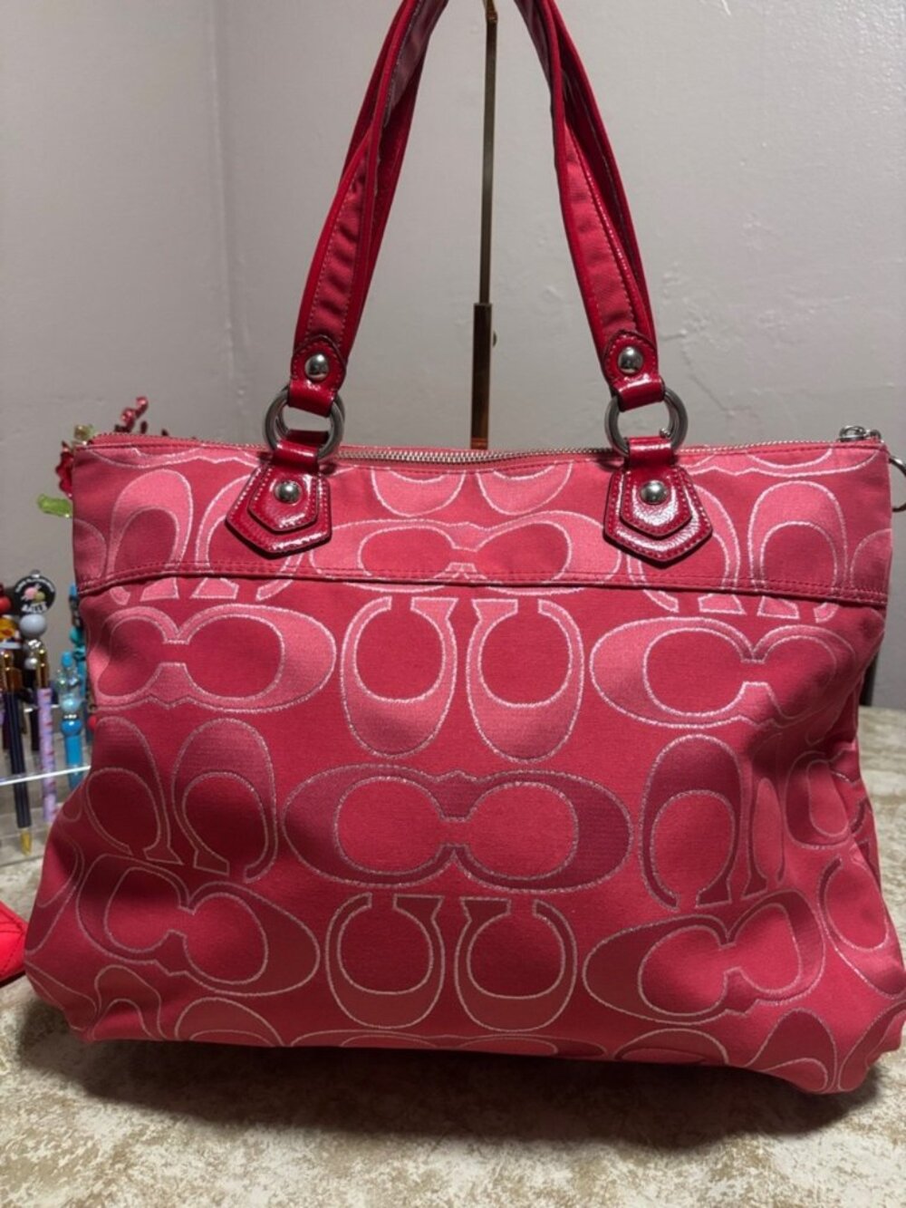 Coach Poppy Signature Shoulder Tote - Picture 12 of 12
